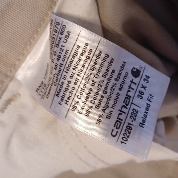 Carhartt cargo pants size size 36x33 tan men's work pants - Picture 6 of 6